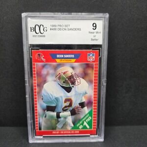 Pro Set Deion Sanders Rookie Card 1989 #486 BCCG 9 Graded Falcons